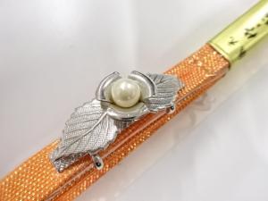 未使用品　パール帯留め・佐賀錦帯締めセット